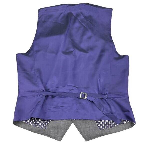 TED BAKER Men's Wool Modern Fit Vest Sz 42R Gray Purple - Picture 6 of 7